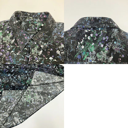 LAD MUSICIAN Black Floral Big Shirt Size 44