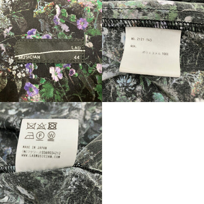 LAD MUSICIAN Black Floral Big Shirt Size 44