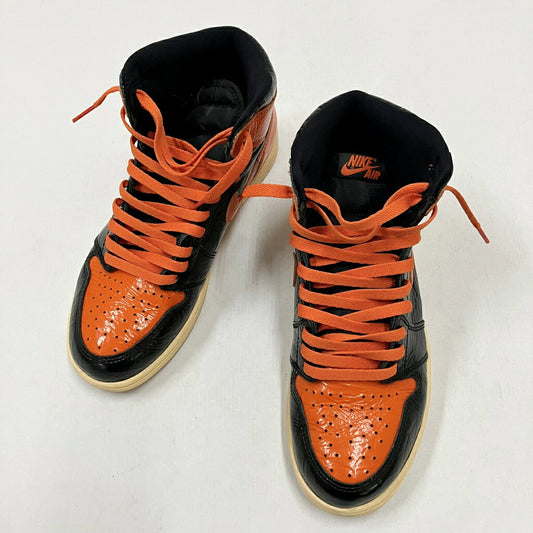 NIKE Air Jordan 1 Retro High Sneakers Black/Orange Size 27