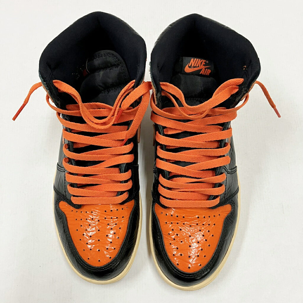 NIKE Air Jordan 1 Retro High Sneakers Black/Orange Size 27