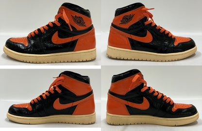 NIKE Air Jordan 1 Retro High Sneakers Black/Orange Size 27