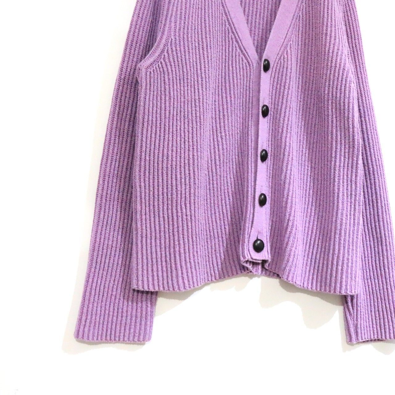 JIL SANDER 22AW Low Gauge Wool Cardigan Purple Size 52