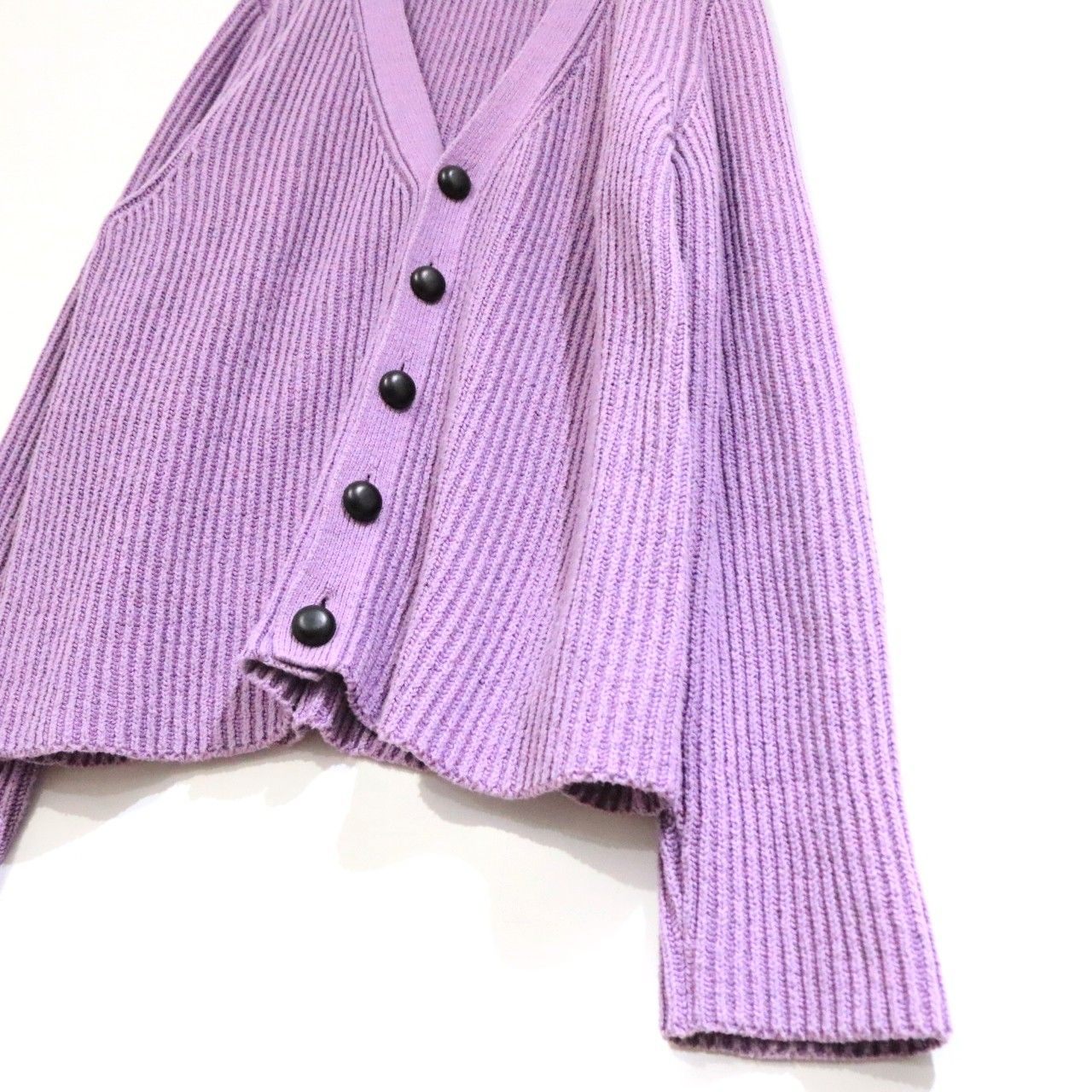 JIL SANDER 22AW Low Gauge Wool Cardigan Purple Size 52