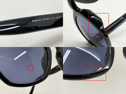 TOM FORD Bryan-02 TF590-F 01V Sunglasses Black Size 53