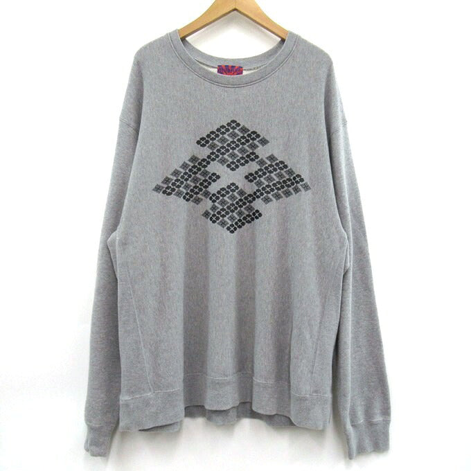 BUDSPOOL x GAKKIN Hana Bachi Kamon Sweatshirt Gray Size XXL