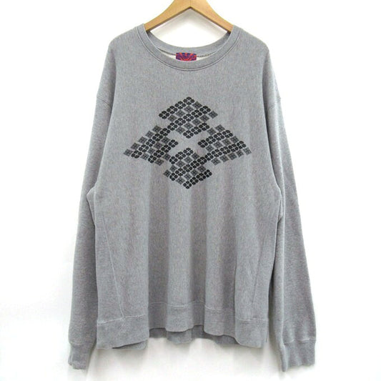 BUDSPOOL x GAKKIN Hana Bachi Kamon Sweatshirt Gray Size XXL