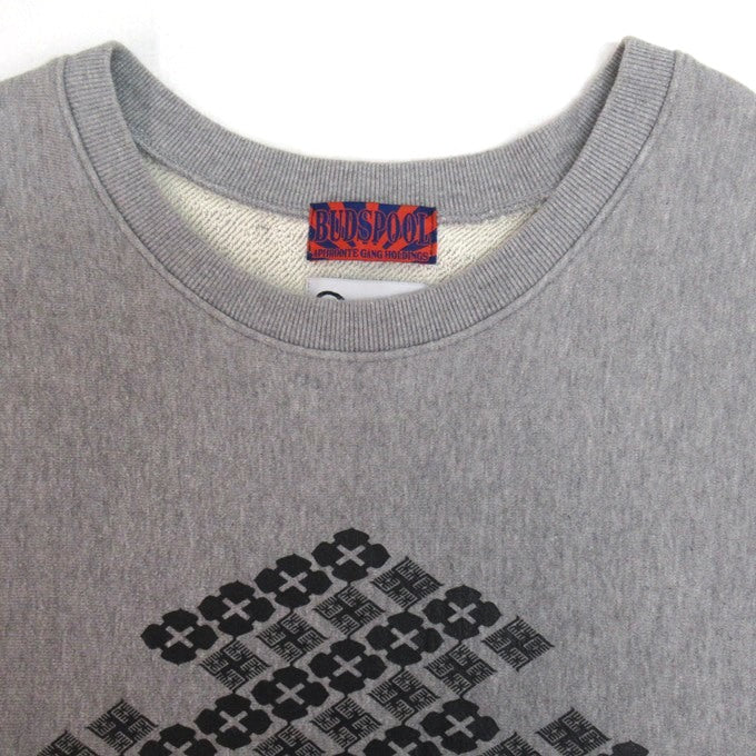 BUDSPOOL x GAKKIN Hana Bachi Kamon Sweatshirt Gray Size XXL