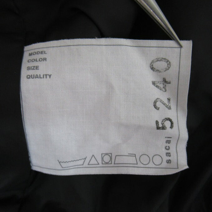 sacai Black Asymmetric Paneled Zip Hoodie