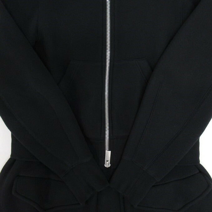 sacai Black Asymmetric Paneled Zip Hoodie