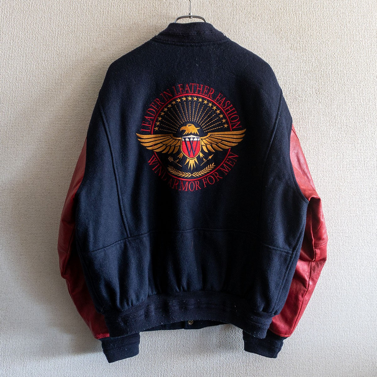 WIND ARMOR Leather sleeve varsity jacket Size L