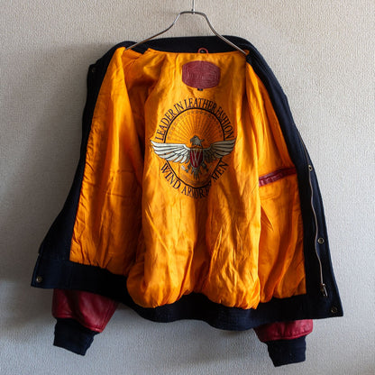 WIND ARMOR Leather sleeve varsity jacket Size L