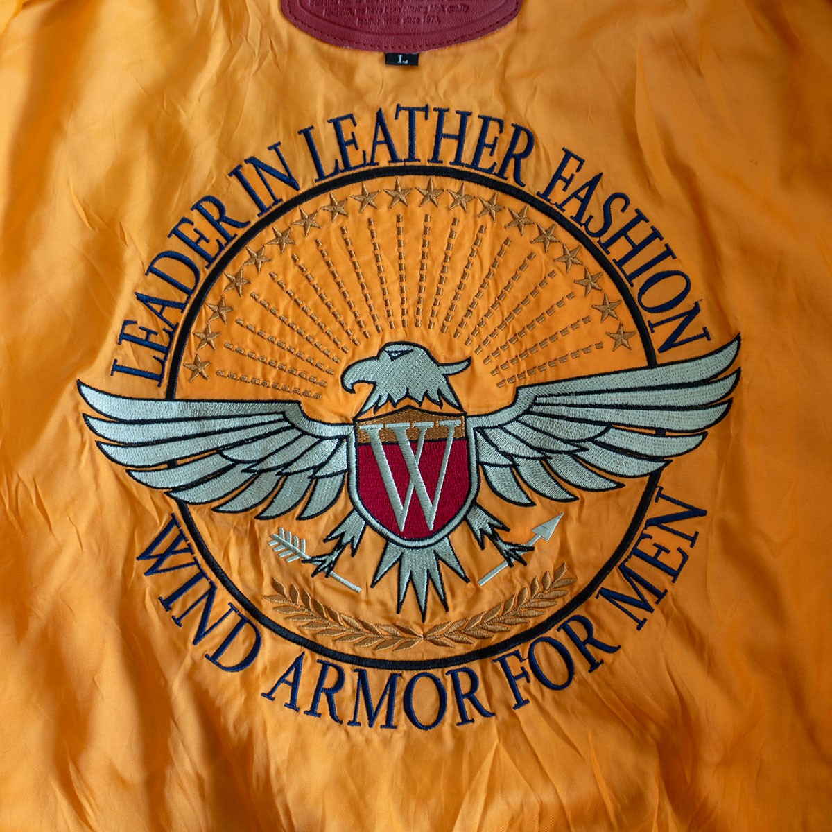 WIND ARMOR Leather sleeve varsity jacket Size L