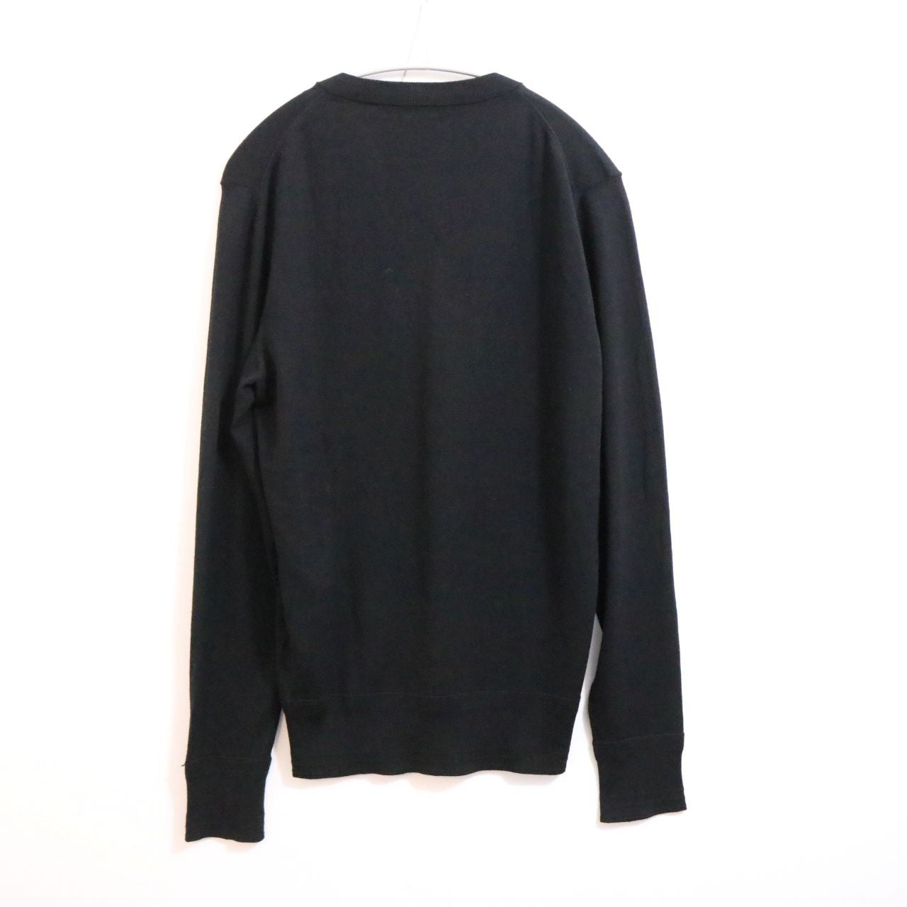 TOM FORD Wool High-Gauge V-Neck Knit Sweater Black Size 44
