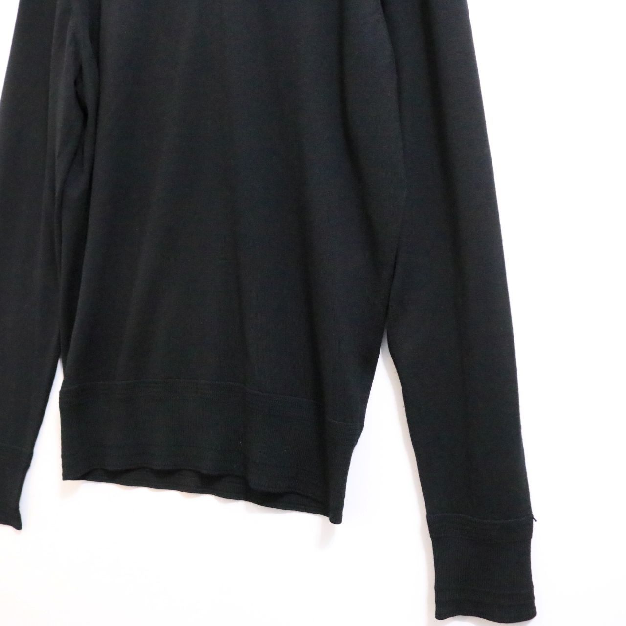 TOM FORD Wool High-Gauge V-Neck Knit Sweater Black Size 44
