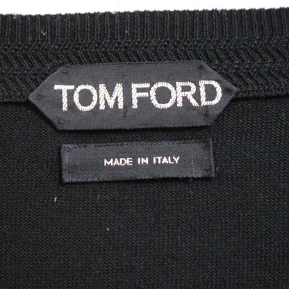 TOM FORD Wool High-Gauge V-Neck Knit Sweater Black Size 44