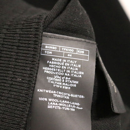 TOM FORD Wool High-Gauge V-Neck Knit Sweater Black Size 44