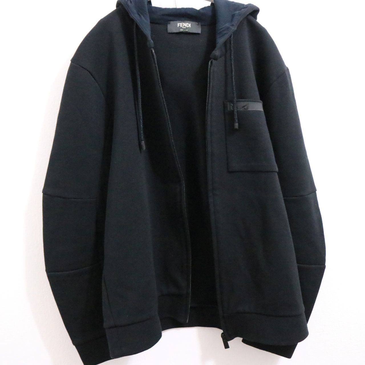 FENDI Monster Lightweight Zip Hoodie Black Size M