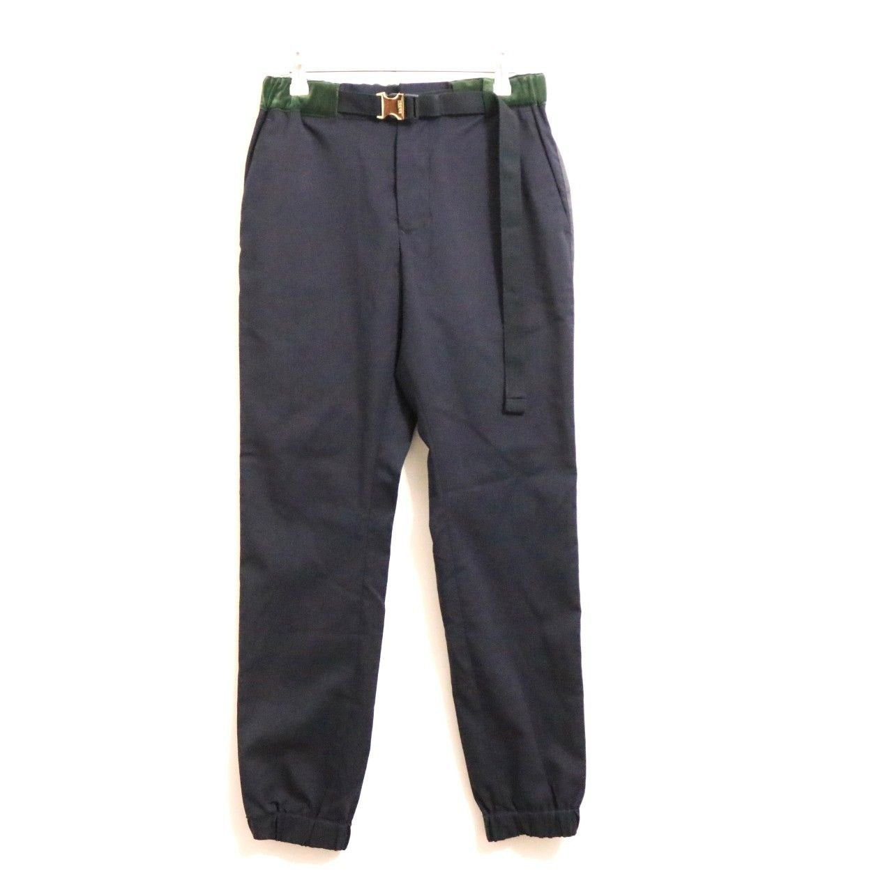 sacai Poly Wool Side Stripe Suiting Pants Navy Size 0