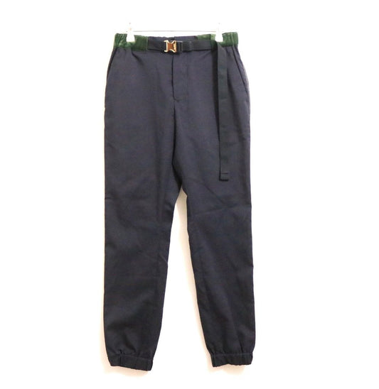 sacai Poly Wool Side Stripe Suiting Pants Navy Size 0