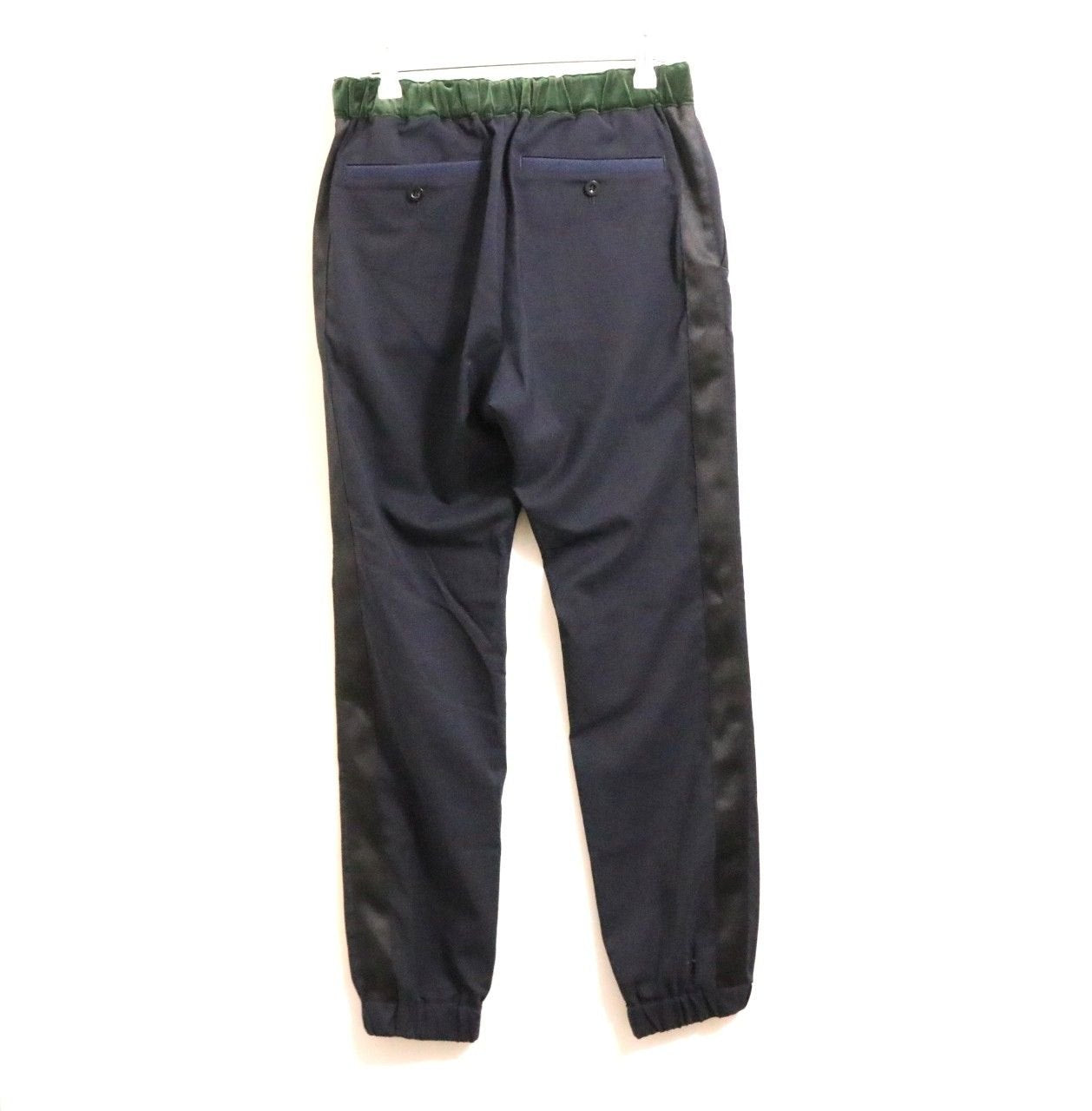 sacai Poly Wool Side Stripe Suiting Pants Navy Size 0