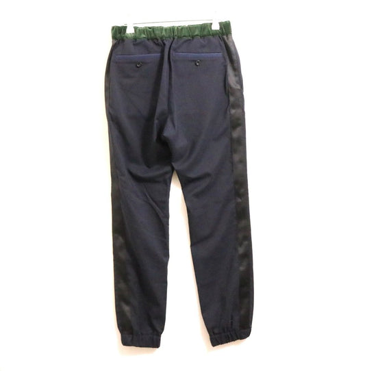 sacai Poly Wool Side Stripe Suiting Pants Navy Size 0