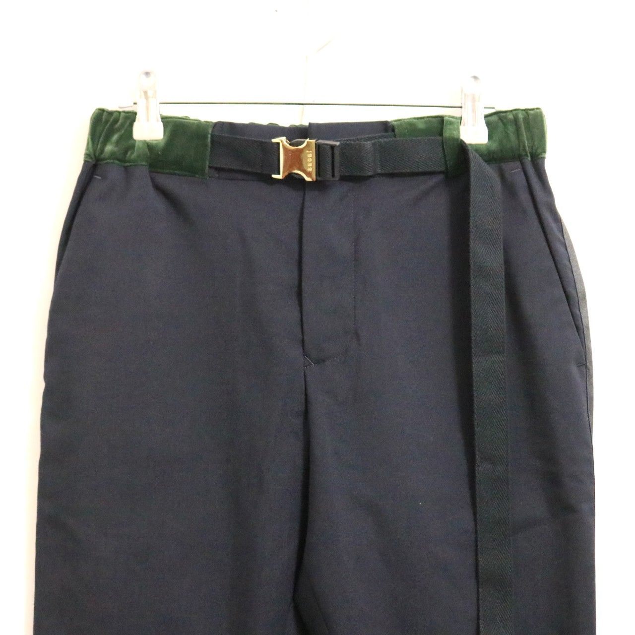 sacai Poly Wool Side Stripe Suiting Pants Navy Size 0