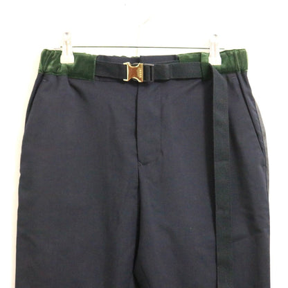 sacai Poly Wool Side Stripe Suiting Pants Navy Size 0