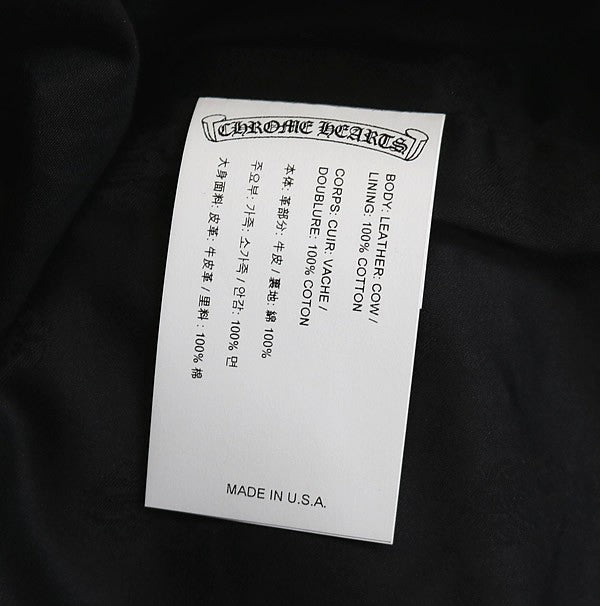 CHROME HEARTS Devil Dog Black Leather Cargo Pants Size 30
