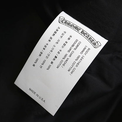 CHROME HEARTS DEVIL DOG Leather Cargo Pants Black Size 32