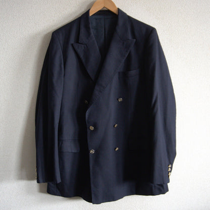 BURBERRYS Double Breasted Navy Blazer Silver Buttons Size XL