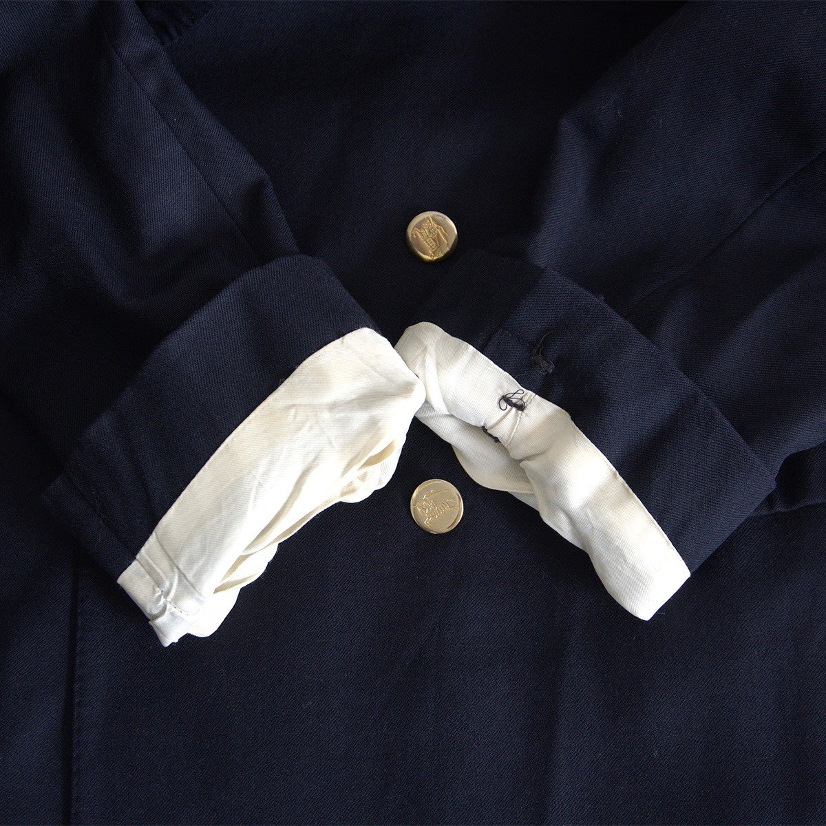 BURBERRYS Double Breasted Navy Blazer Silver Buttons Size XL