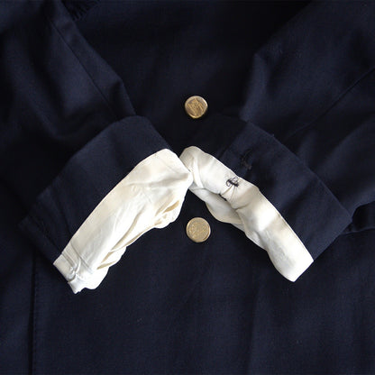 BURBERRYS Double Breasted Navy Blazer Silver Buttons Size XL