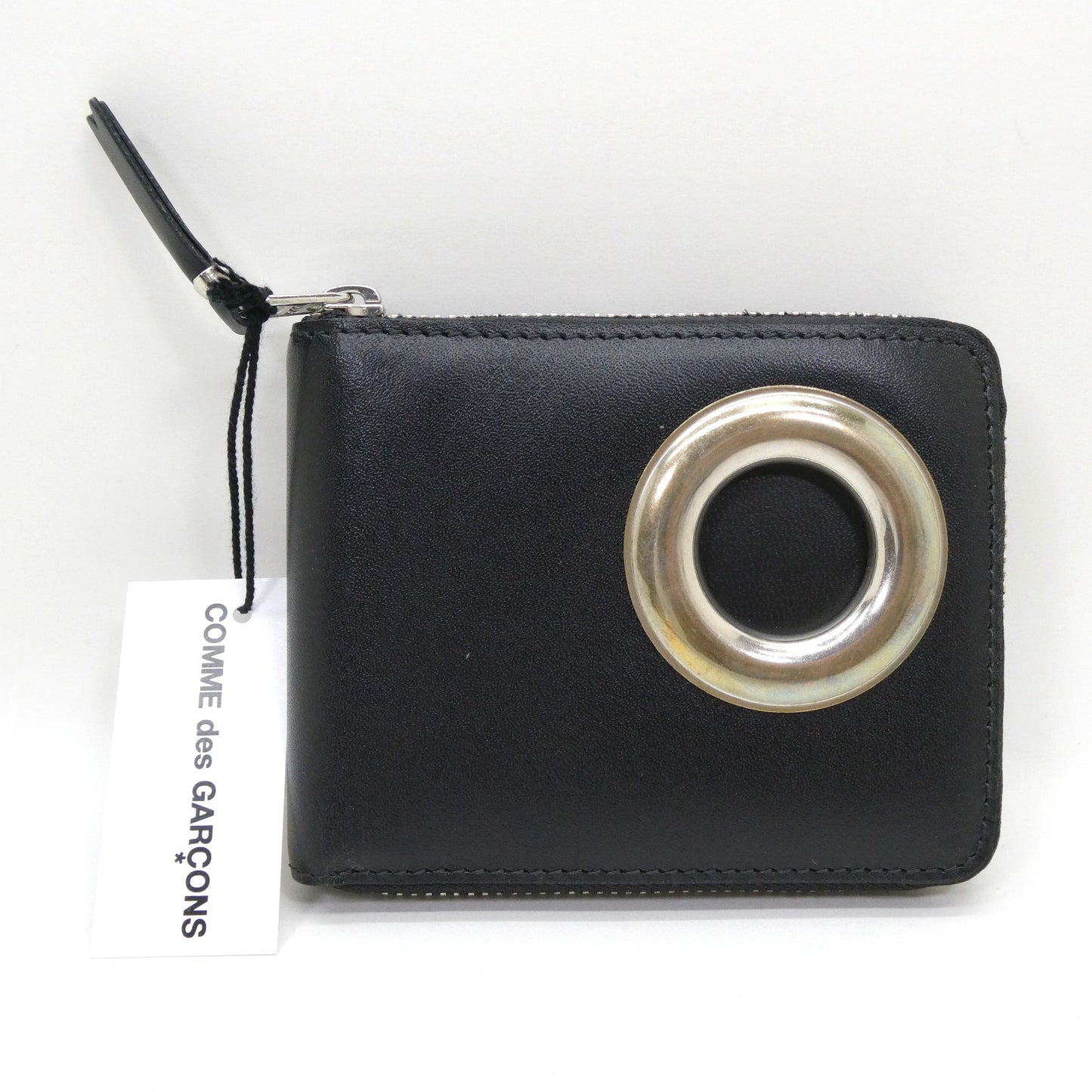 COMME des GARCONS Silver Eyelet Wallet Black Size ONE SIZE