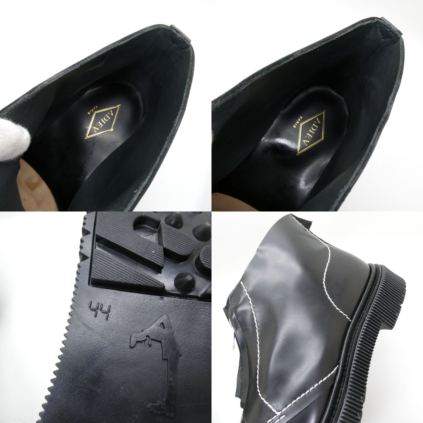 ADIEU Black Leather Boots Type 104