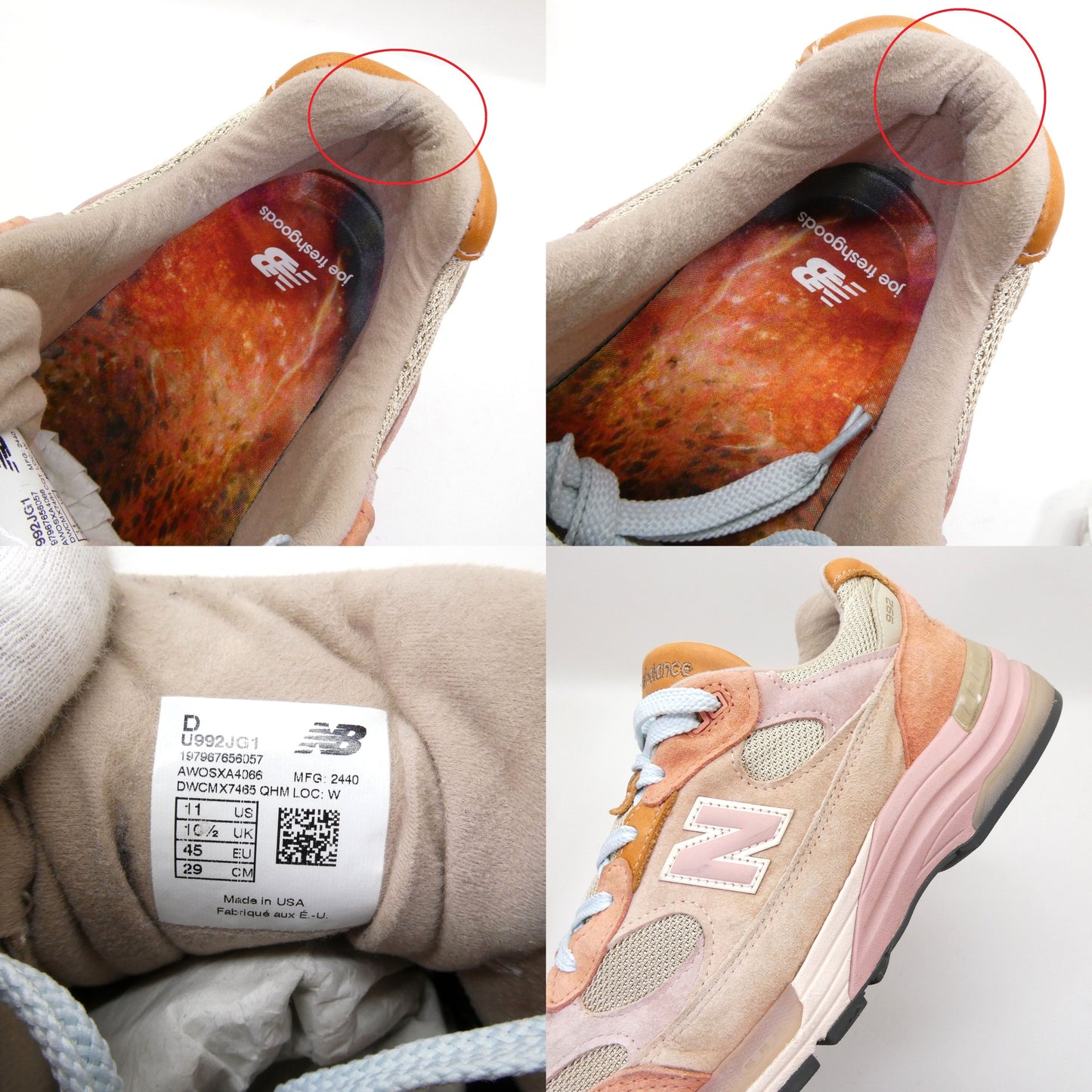 Joe Freshgoods Aged Well JFG x New Balance 992 Pink Sneakers