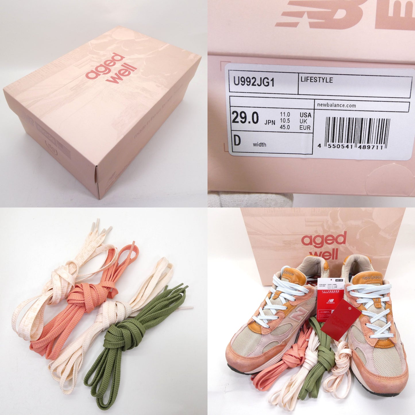 Joe Freshgoods Aged Well JFG x New Balance 992 Pink Sneakers