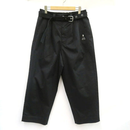 A BATHING APE BAPE BLACK Pleated Belted Pants Black Size M