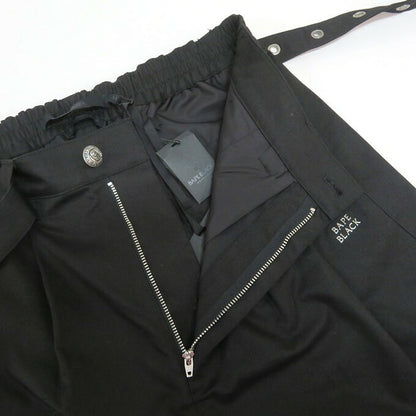 A BATHING APE BAPE BLACK Pleated Belted Pants Black Size M