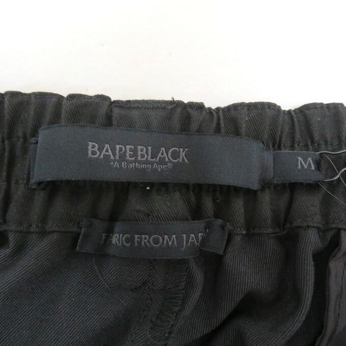 A BATHING APE BAPE BLACK Pleated Belted Pants Black Size M