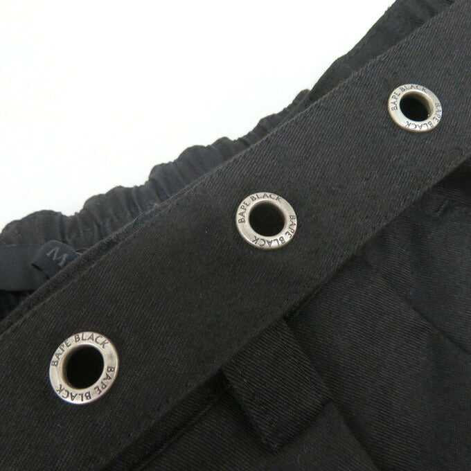 A BATHING APE BAPE BLACK Pleated Belted Pants Black Size M