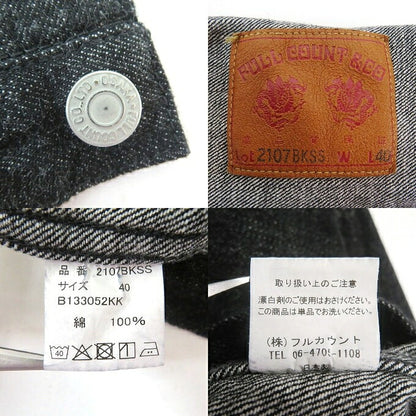 FULLCOUNT Type 1 Black Denim Jacket Size 40