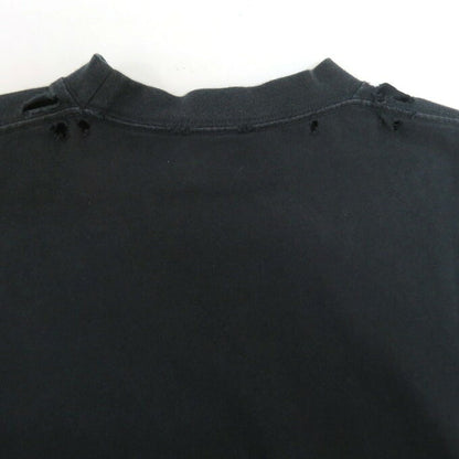 BALENCIAGA Metal Logo Distressed T-Shirt Black Size 2