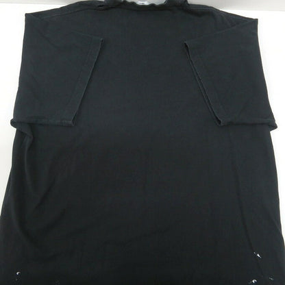 BALENCIAGA Metal Logo Distressed T-Shirt Black Size 2