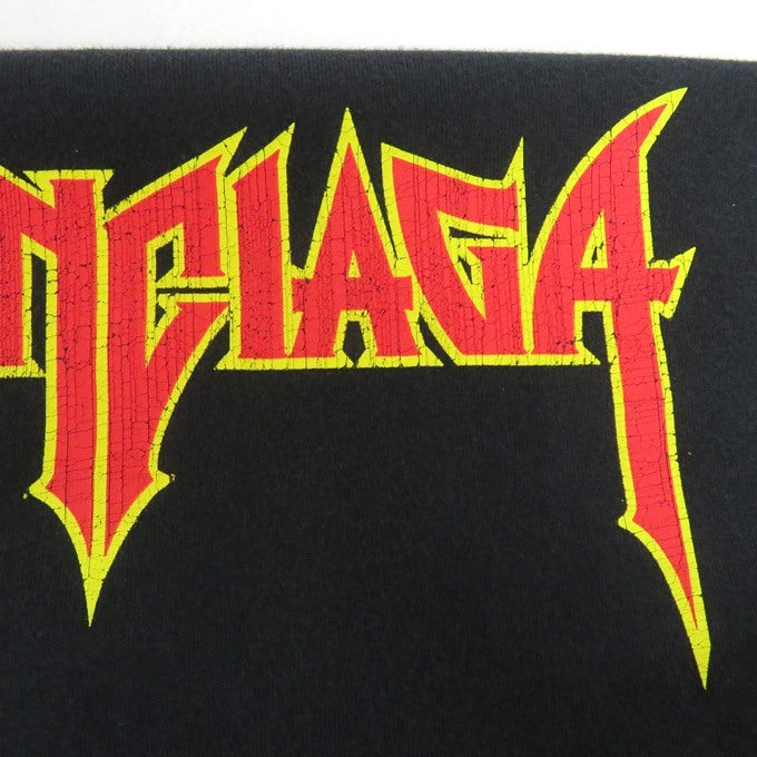 BALENCIAGA Metal Logo Distressed T-Shirt Black Size 2