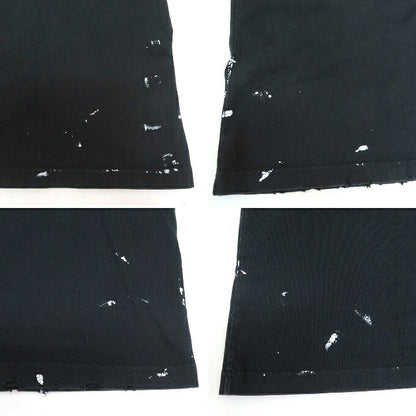 BALENCIAGA Metal Logo Distressed T-Shirt Black Size 2