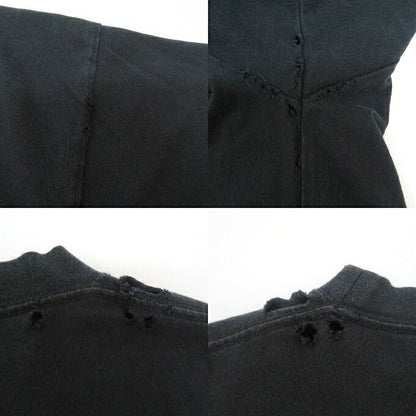 BALENCIAGA Metal Logo Distressed T-Shirt Black Size 2