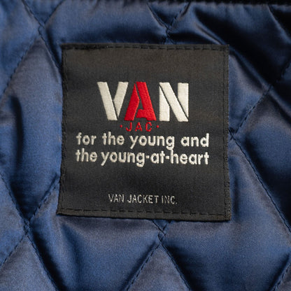 VAN JAC Leather Sleeve Varsity Jacket Size L
