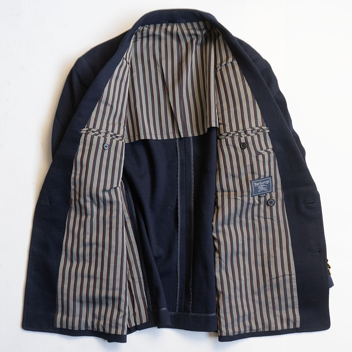 BURBERRYS Double Breasted Navy Blazer Gold Buttons Size M