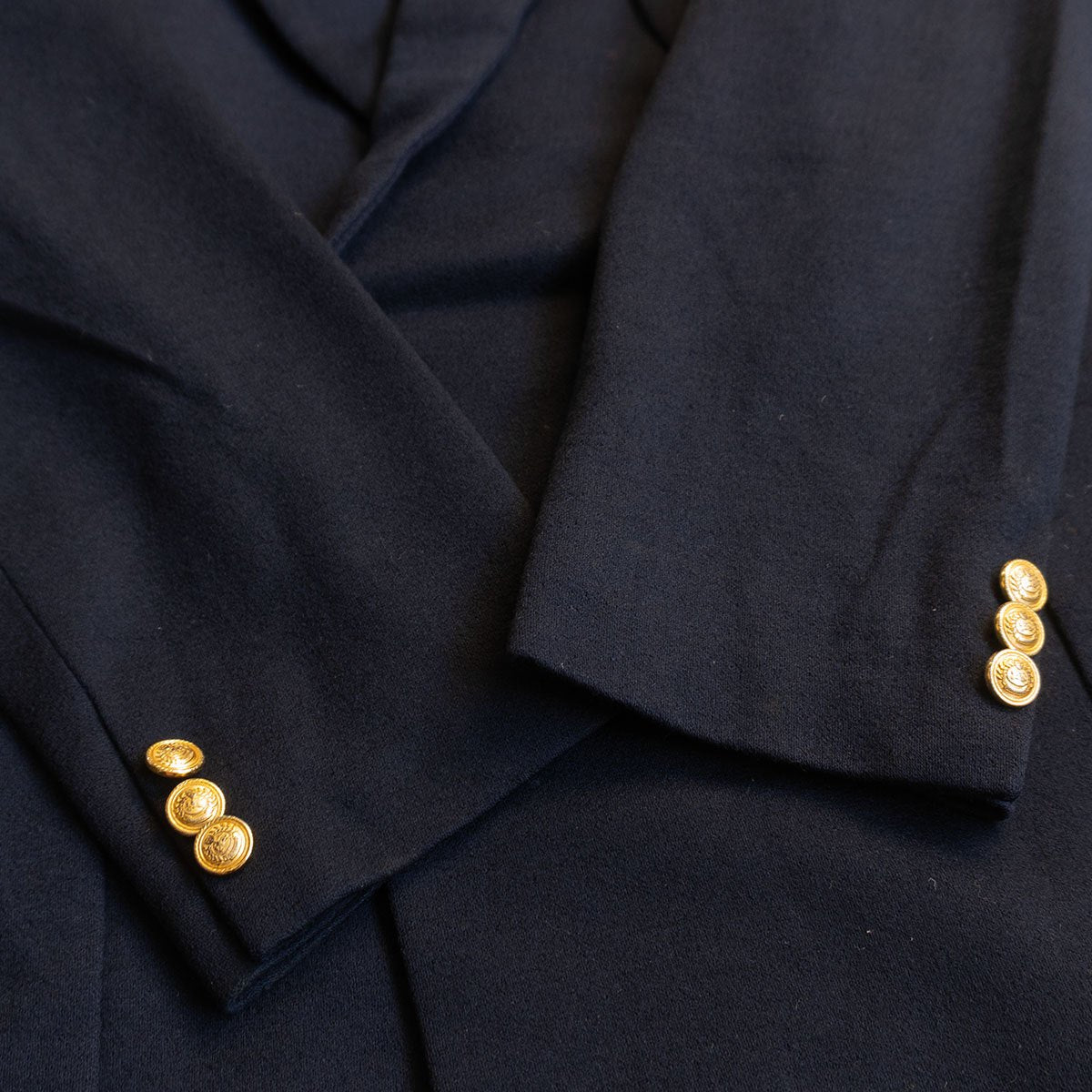 BURBERRYS Double Breasted Navy Blazer Gold Buttons Size M
