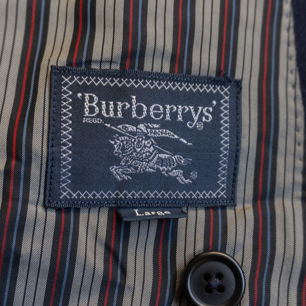 BURBERRYS Double Breasted Navy Blazer Gold Buttons Size M